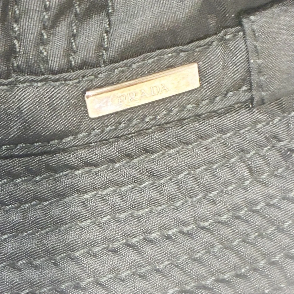 Prada Size Medium Black Quilted Bucket‎ Brimmed Hat Nylon